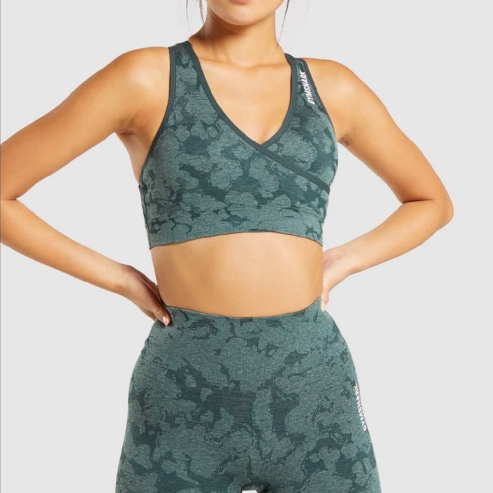 Gymshark Camo Obsidian Green Bra
